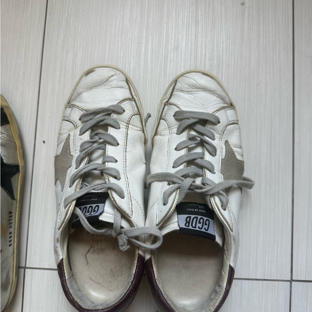 Golden Goose White and Gray Star Sneakers 38